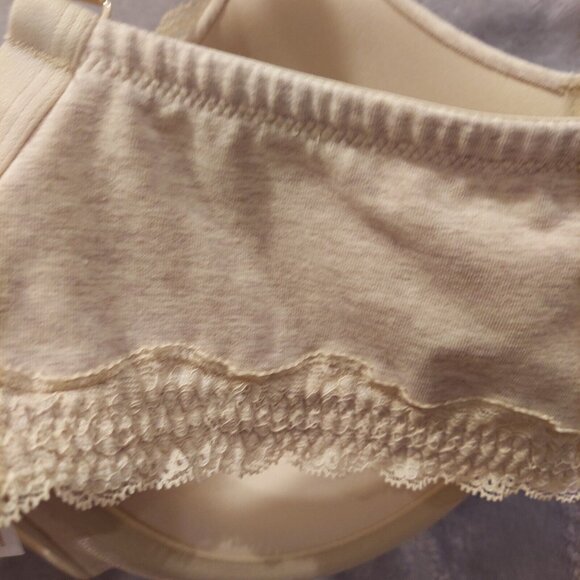 Ambrielle 42D Bra Organic Cotton Demi Underwire covertable straps jersey tan - Picture 12 of 16